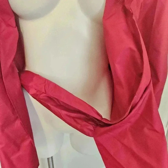 J. Peterman Top Women's Size6 Red Flamenco Ruffle Self Tie Wrap Blouse Shirt - Picture 9 of 11